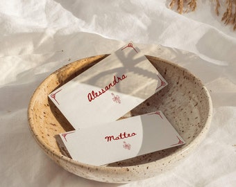 Italian Wedding Place Card Template: Hand-Drawn Illustration (Digital Download), 075