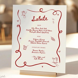 Modèle de menu de bar italien avec illustrations de dîner dessinées à la main pour mariage, impression manuscrite fantaisiste, gribouillage et griffonnage originaux, 068