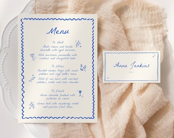 Hand Drawn Food Menu and Place Card Template (Digital Download), 007