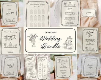 Hand-Drawn Cake Wedding Bundle Template (Digital Download), 022