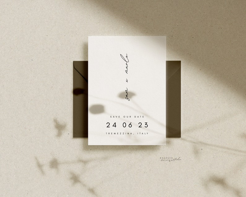 Modern Save the Date Digital Download, Save the date Corjl Template , DIY Self Editable Template, Minimal save the date for Wedding image 4