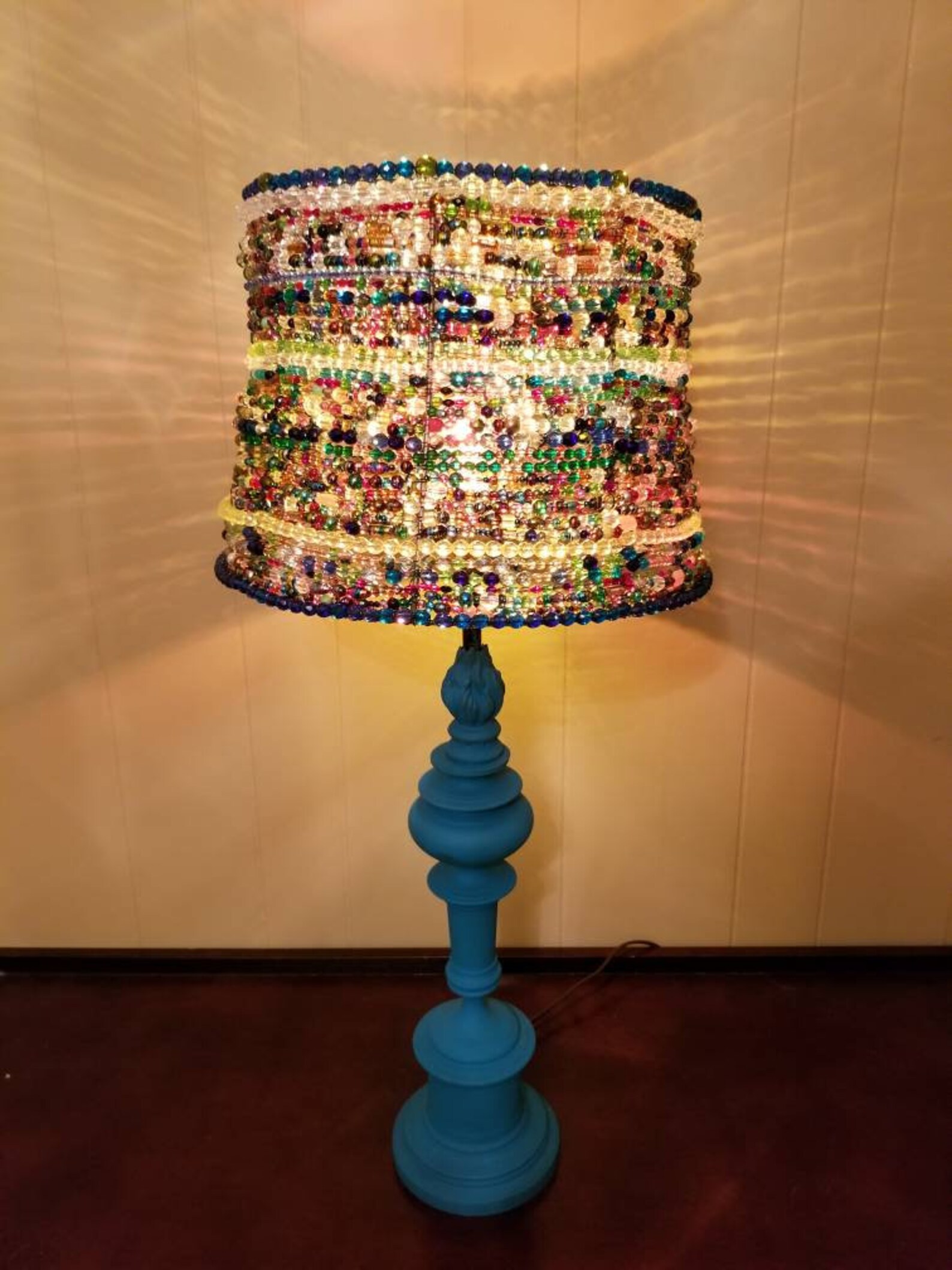 Glass Beaded Lampshade, Boho Lampshade, Barrel Lampshade Etsy