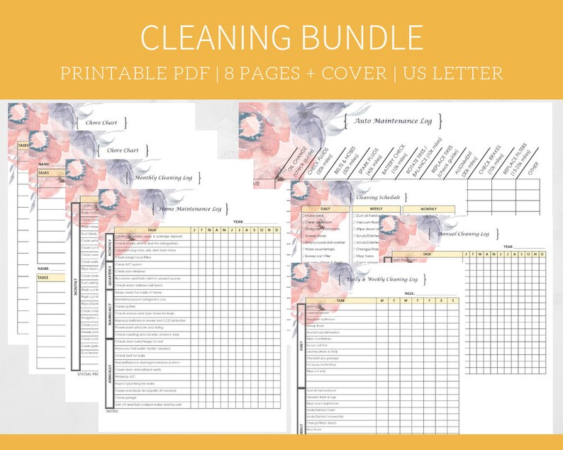 Printable Cleansing Listing, Electronic Obtain Planner Inserts, Weekly Regular and Once-a-year Checklists, Chore Charts photograph regarding Printable Cleaning List known as Printable Cleansing Listing, Electronic Down load Planner Inserts, Weekly Regular monthly and Yearly Checklists, Chore Charts