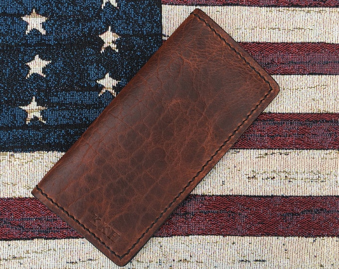 American Bison Leather Roper Wallet, American Made