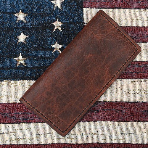 American Bison Leather Roper Wallet, American Made