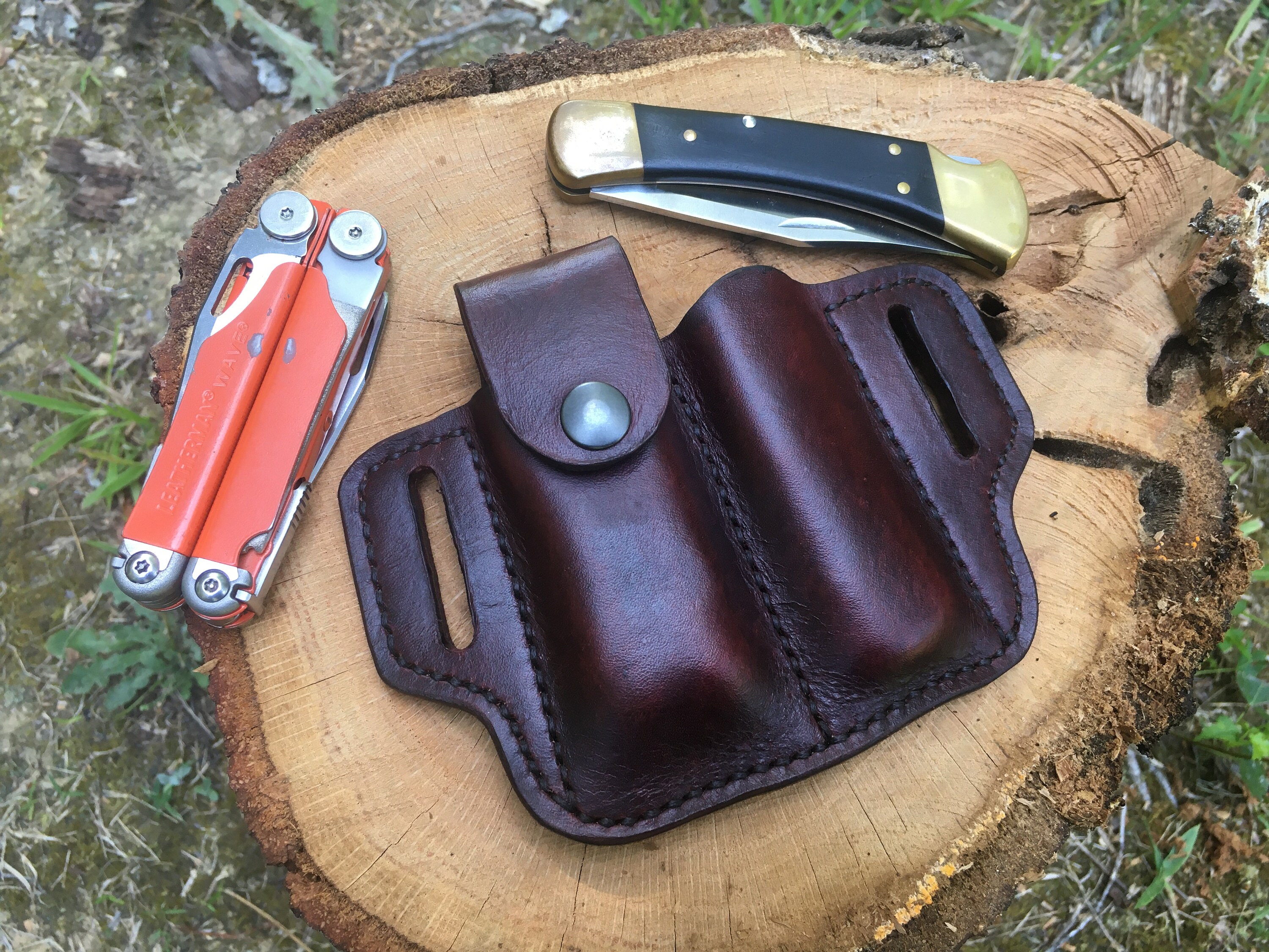 Handmade Leather Sheath for Buck 110 & Leatherman EDC Etsy