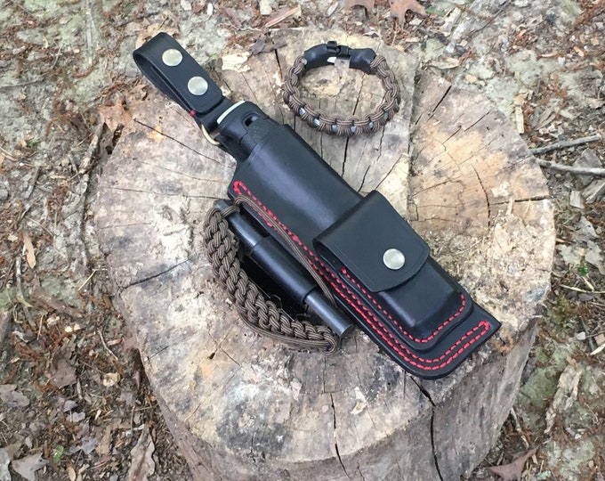 Handmade "Walter Special" Knife Sheath (Mora, Companion, Kansbol, Garberg, Bushcraft Black, Basic) EDC, Leather Belt Sheath, American Made