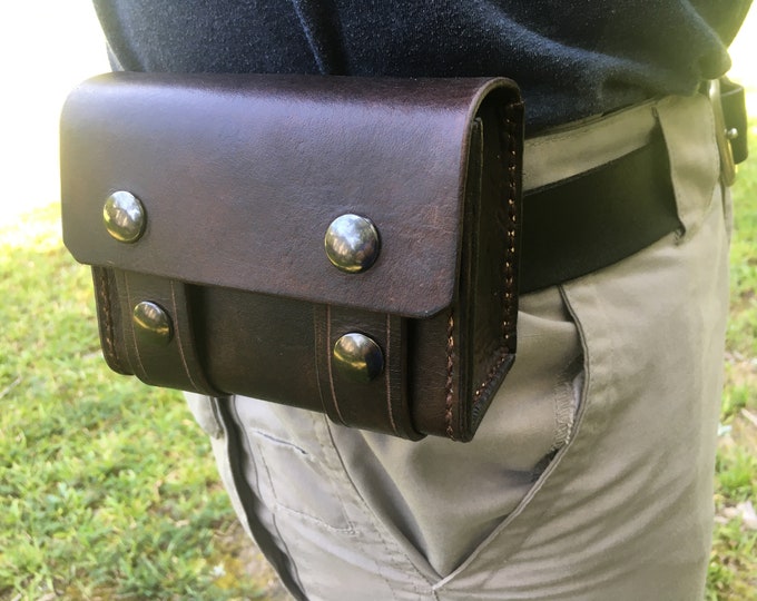 Handmade Leather Belt Bag, Leather Fanny Pac, Every Day Carry, Bushcraft Bag, American Made