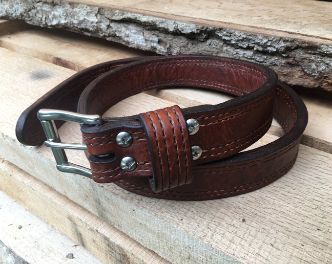USA Bison Ranch Leather Belt (Grade A American Bison), EDC, American Made