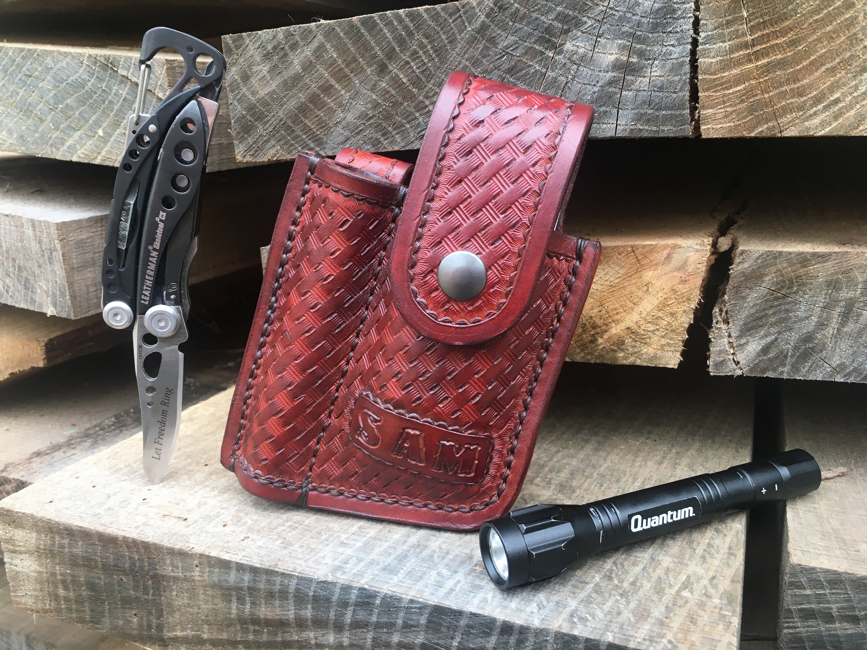 Custom Sheath for Leatherman Multi Tool and Flashlight EDC add