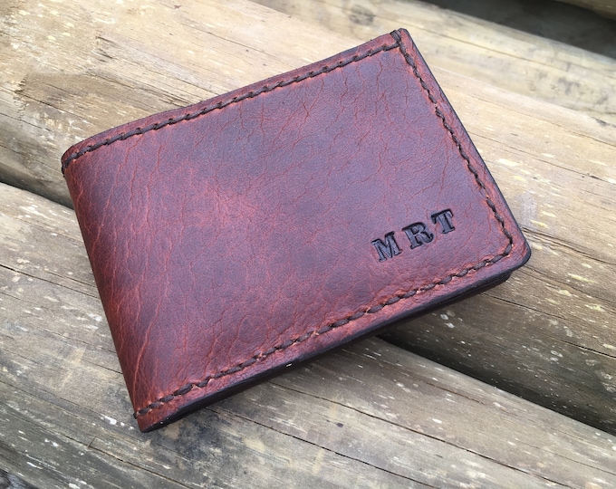 USA Bison Ranch Leather Billfold Wallet (Grade A American Bison), EDC, American Made