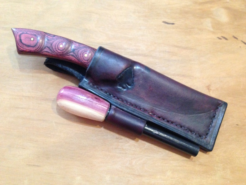 Handcrafted Leather Knife Sheath With Molly and Ferro Rod Etsy