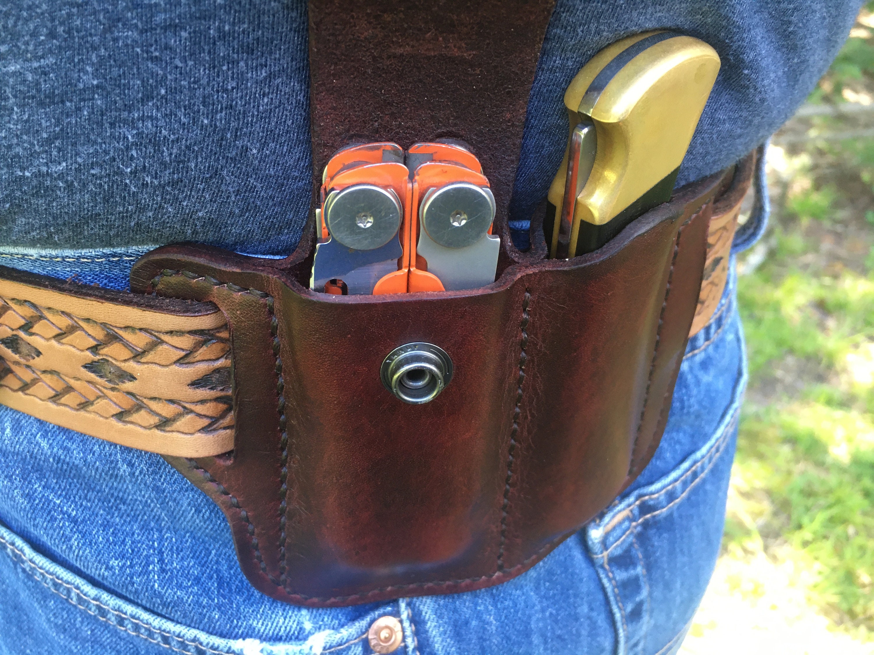 Custom Handmade Leather Sheath for Buck 110 or Leatherman Sheath EDC