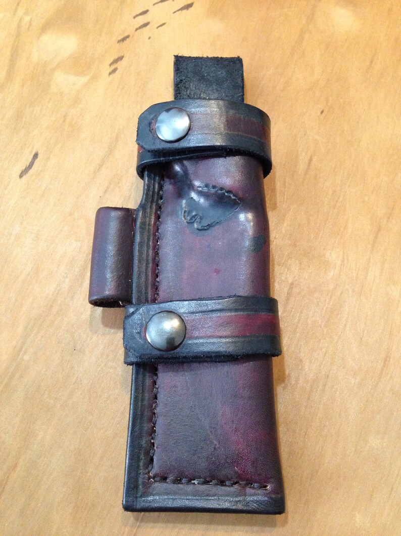 Handcrafted Leather Knife Sheath With Molly and Ferro Rod Etsy
