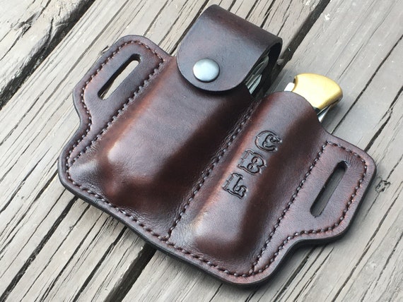 Custom Leather Sheath for Buck 110 and Multitool Optional Bit Set