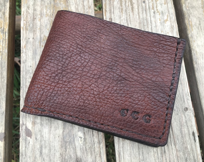 Custom Handmade Leather Wallet EDC (options Cow or Bison), American Made