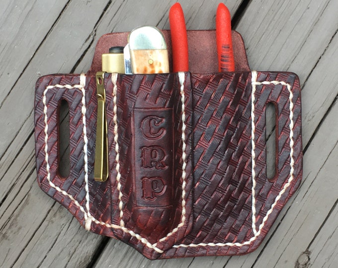 Handmade Leather Sheath for Multitool Flashlight Pen EDC (Pliers, etc), American Made