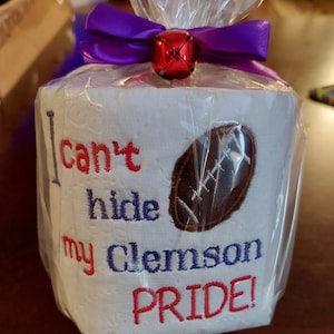 Clemson Funny Toilet Paper Gag Regalo, Housewarming, Doccia, Compleanno, Pensione, Natale, Elefante bianco, Tifosi di calcio