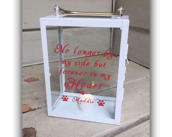 In Memory of Small Box Lantern Personalized Memory Lantern Loved one in Heaven Memorial Lantern Lantern Memory Lantern