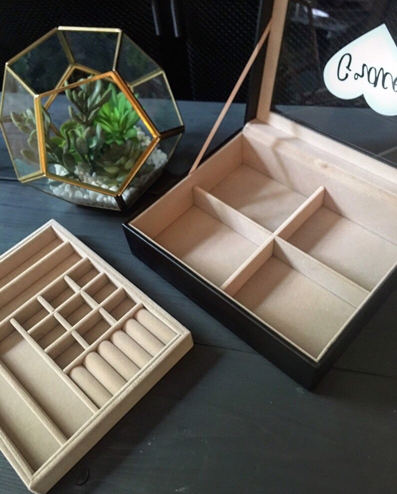 Jewelry Box Jewelry Display Jewelry Storage Jewelry Organizer Jewelry Case Personalized Two Tier Jewelry Box Anniversary Gift