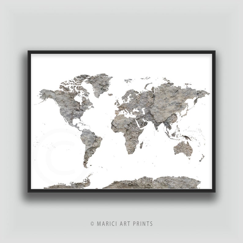 World Map Printable Wall Art World Map Including Antarctica - Etsy