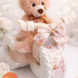 Gender Neutral Teddy Bear Diaper Cake Baby Shower Gift Luxury Baby ...