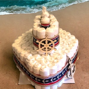 Diaper Sailboat, Diaper Tugboat, nautical diaper cake, Diaper Cake, Custom Diaper Cake
