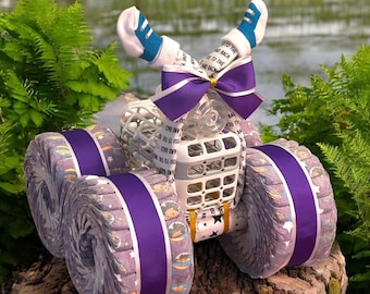 Diaper 4-Wheeler Cake, Tinky Poo Diapers, Baby Shower Gift