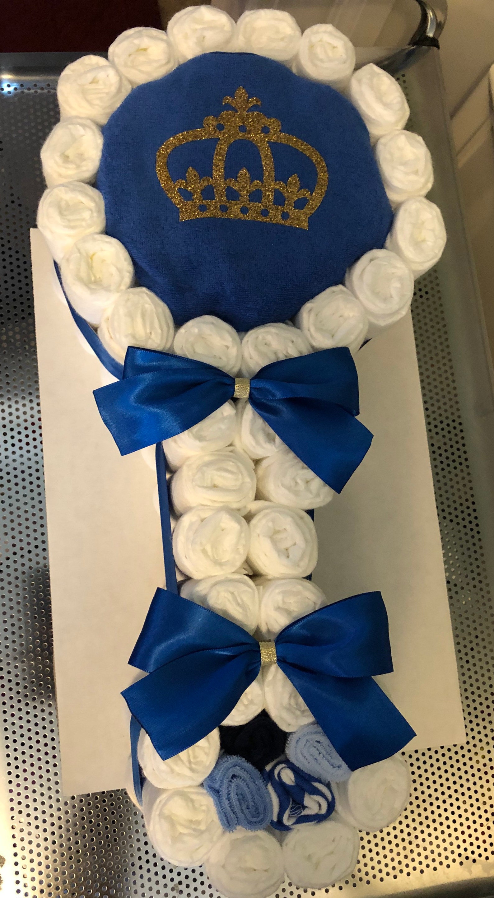 Diaper Rattlediaper Cake Baby Shower Gift Etsy