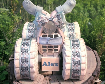 Diaper 4 Wheeler, Girl's Diaper Cake, Boy's Diaper Cake, Custom Diaper Cake, Baby Shower Gift