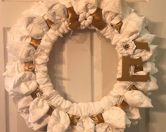 Diaper Wreath Personalized Diaper Wreath gift for Baby Shower decor for baby Nursery Diaper Cake gender reveal gift for new baby