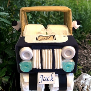 Diaper 4x4 Centerpiece for Baby Shower Diaper Car Gift for a new Mom gift for Baby Shower newborn baby gift Baby diaper cake