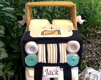 Diaper Cake Car Centerpiece - Baby Shower Gift for New Mom