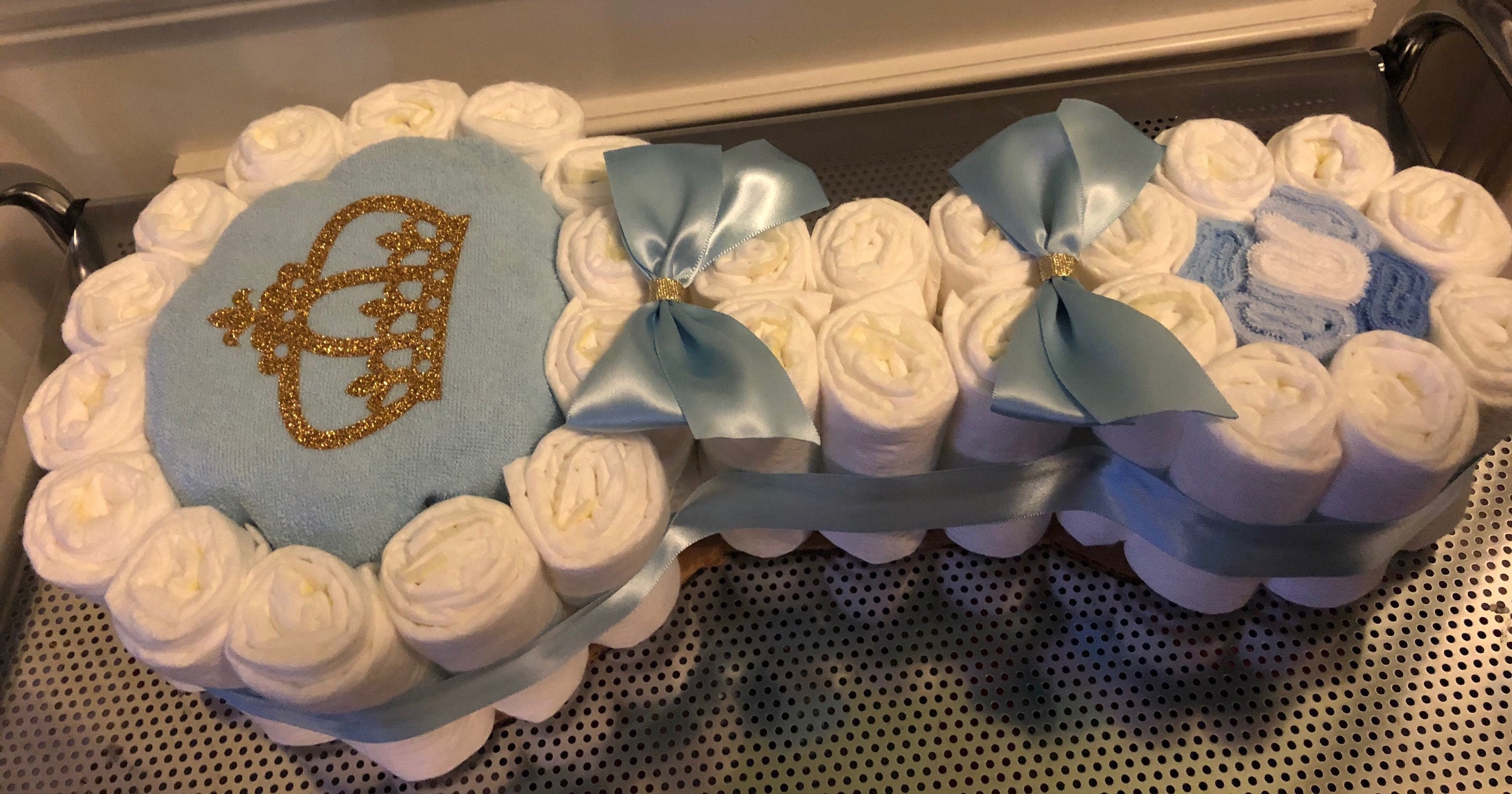 Diaper Rattlediaper Cake Baby Shower Gift Etsy