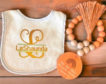 Custom embroidered bib with name for baby shower personalized Bibs for babies and infants embroidered gifts