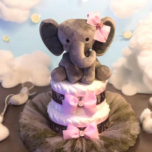 Camouflage Diaper Cake: Girl Baby Shower Centerpiece with Tulle Tutu
