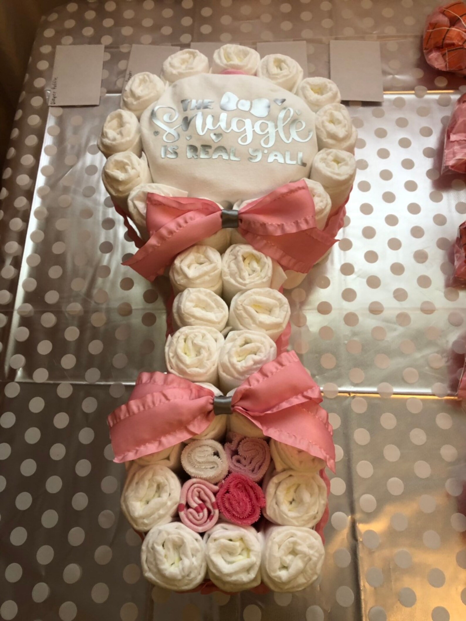 Diaper Rattlediaper Cake Baby Shower Gift Etsy