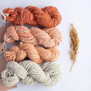 Natural dyed  2 ply alpaca yarn. Madder dyed