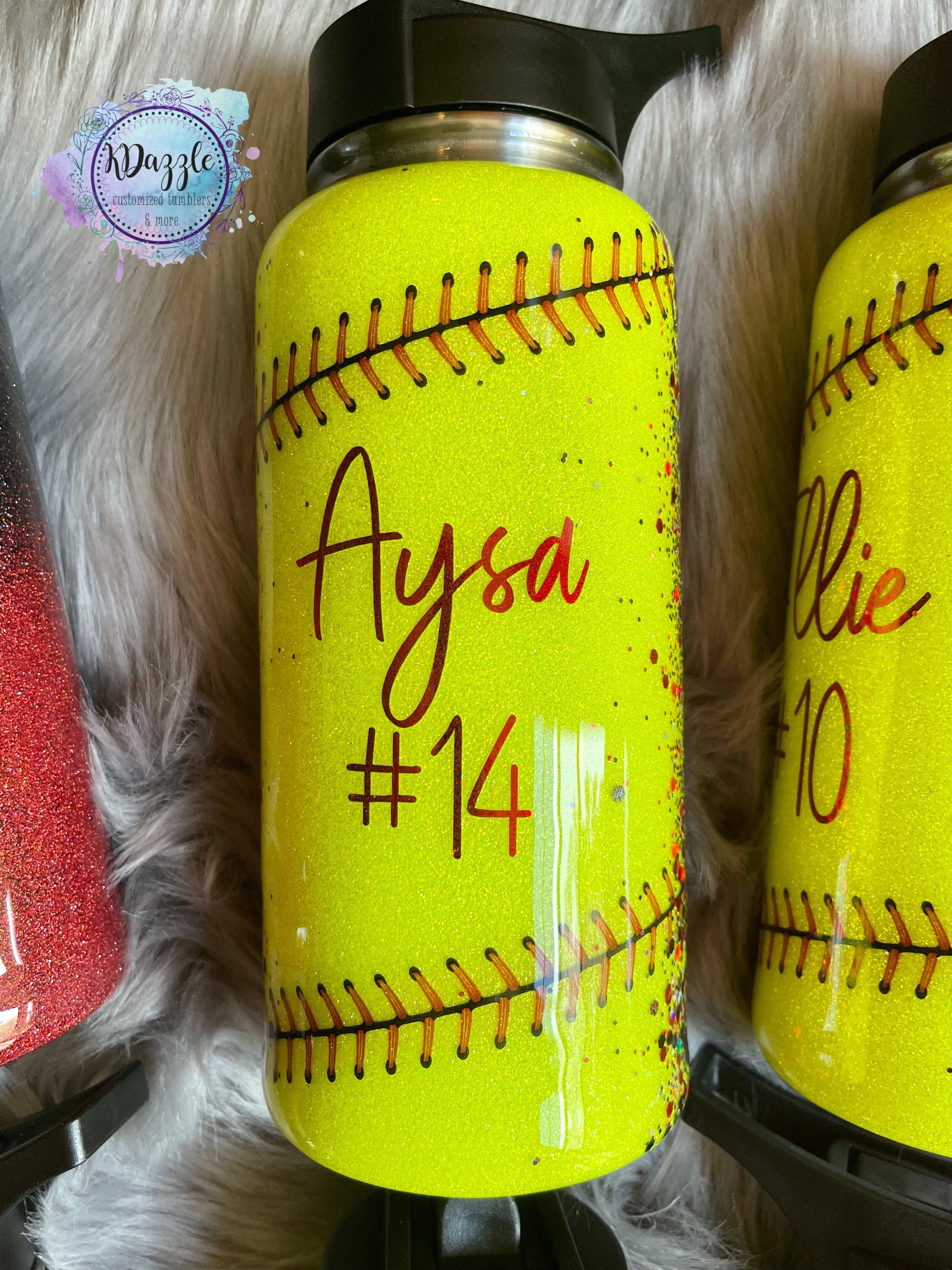 Softball Tumbler Jug Customize Colors Personalized Tumbler Etsy