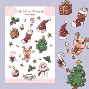 Festive Christmas Sticker Sheets – Cute & Colorful Holiday Designs - transparent stickers