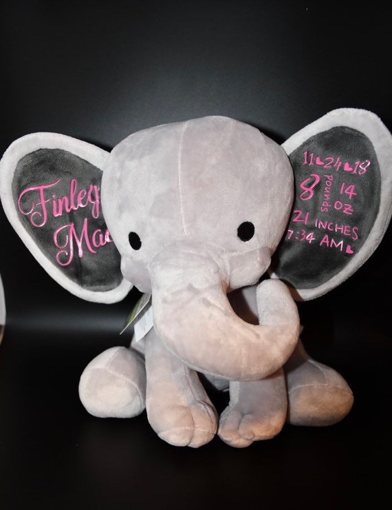 personalized stuffed elephant