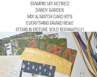 Card kits!! Stampin’ Up! Retired DANDY GARDEN Mix & Match! See item details for sizes/amounts!