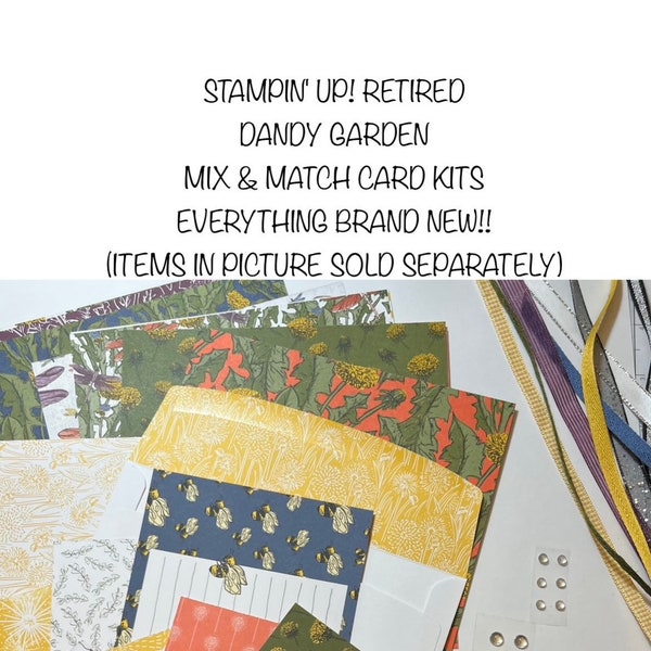 Card kits!! Stampin’ Up! Retired DANDY GARDEN Mix & Match! See item details for sizes/amounts!