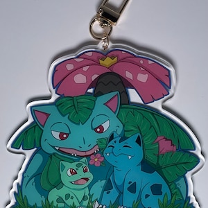 Bulbasaur Ivysaur Venasaur Evolution Keychain Charm