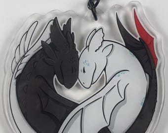 Come addestrare il tuo drago Nightfury & Lightfury 3,5 pollici portachiavi in acrilico drago senza denti