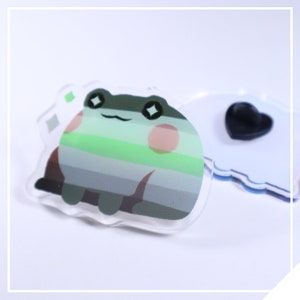 Agender Pride Frog // acrylspeld van 2 inch