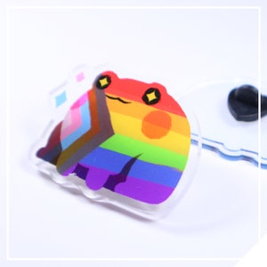 Progress Pride Frog // 2in Acrylic Pin