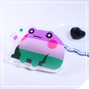 Genderqueer Pride Frog // acrylspeld van 2 inch