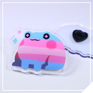 Transgender Pride Frog // acrylspeld van 2 inch