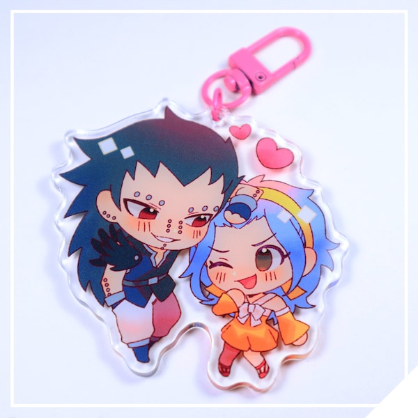 INTERNATIONAL ONLY // Gajeel + Levy // 3in Acrylic Charm